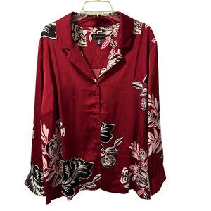 Rafaella Womens Floral Button-Up Blouse Sz 3X Polyester Jacket blouse. NWT